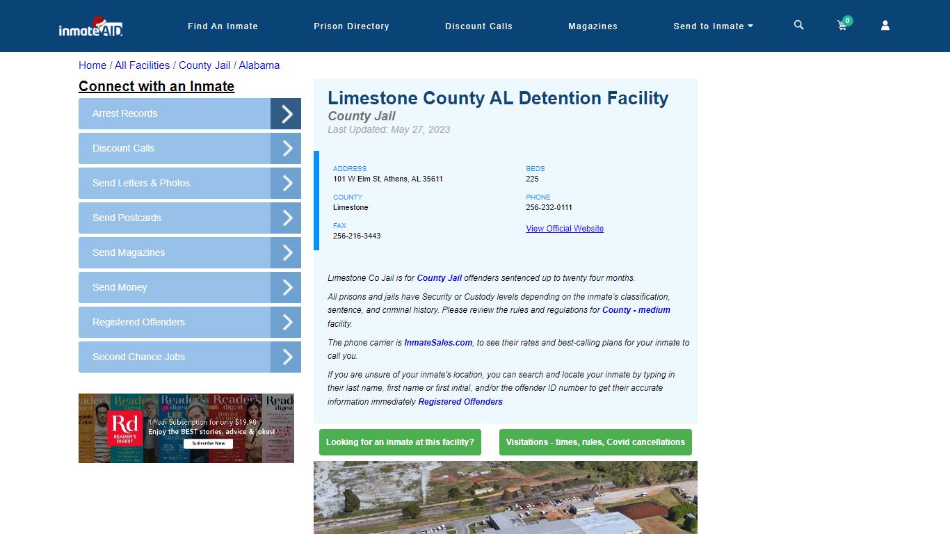 Limestone County AL Detention Facility - Inmate Locator - Athens, AL